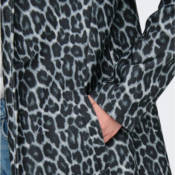 Tempesta Gruppo Americano Gray Leopard Print Trench Coat women 8 - Picture 4 of 16